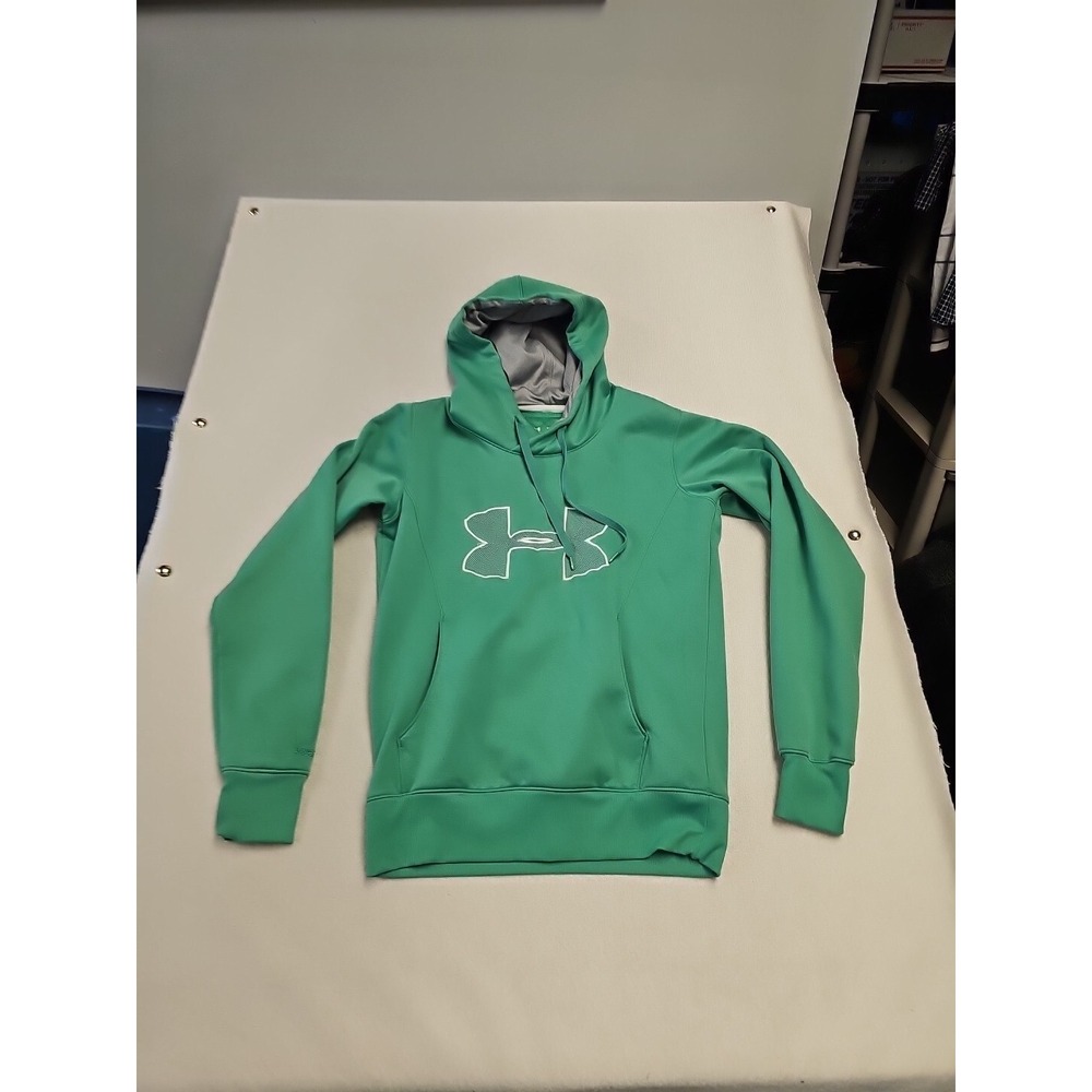 Under Armour Women's‎ Semi Fitted Cold Gear Green Hoodie size Small  Stain
